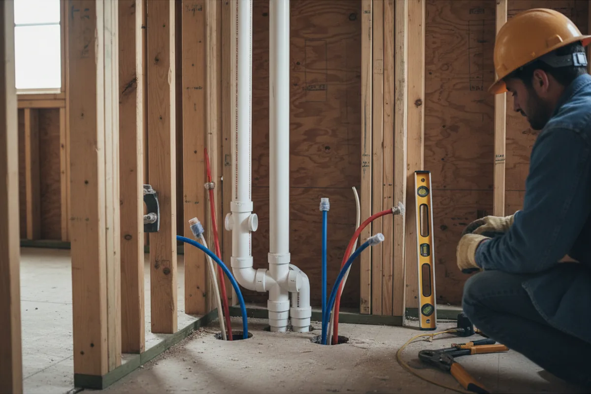 Drain and supply rough-in during Garbage Disposal Repair in Gap