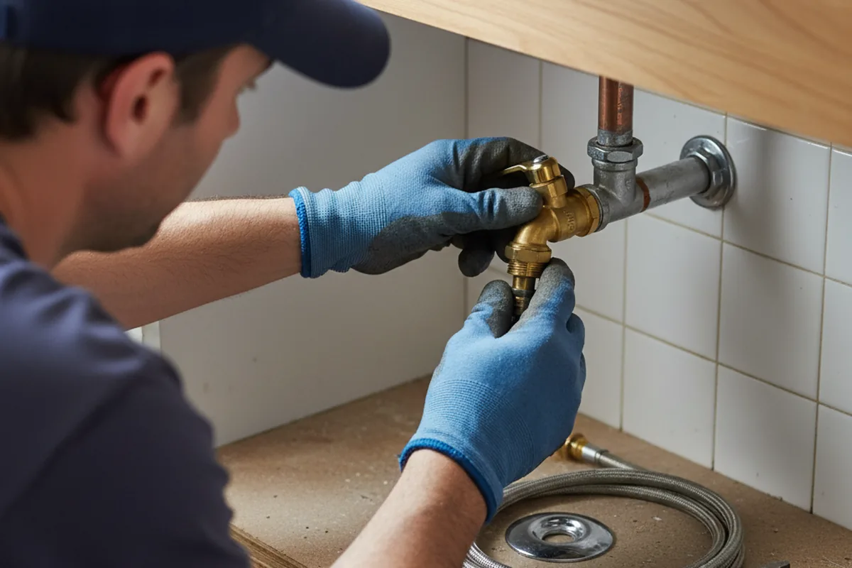 Shutoff valve and fitting work during Burst Pipe Repair in Gap